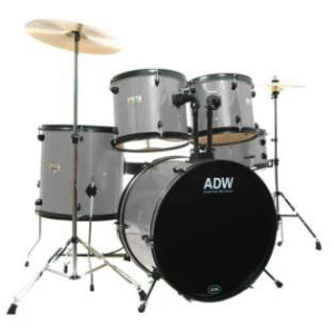 American Drum Works Nebula 5-Piece Drum Set - Silver w/Hardware Throne